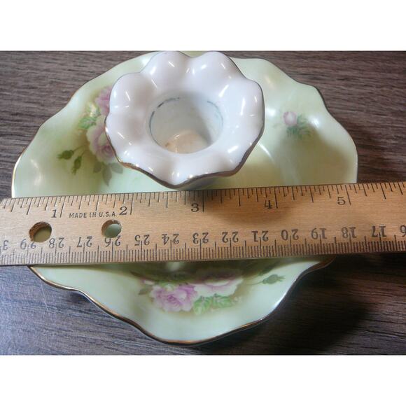 Vintage 1999 Lefton Bone China Handpainted Candle Holder #12378 - Picture 5 of 7